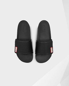 Black Hunter Adjustable Women's Slides | NZ-10827