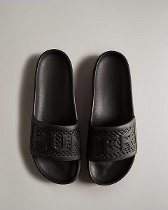 Black Hunter Lightweight Moulded Men's Slides | NZ-35482