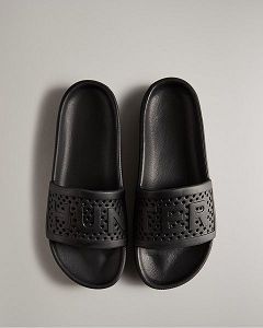 Black Hunter Lightweight Moulded Women's Slides | NZ-29054