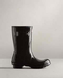 Black Hunter Original Short Gloss Women's Rain Boots | NZ-85260