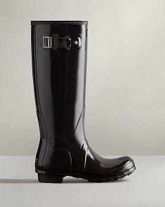 Black Hunter Original Tall Gloss Women's Original Tall Boots | NZ-25189