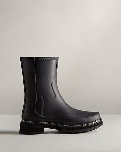 Black Hunter Refined Stitch Detail Short Women's Rain Boots | NZ-19078