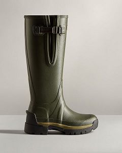 Dark Olive Hunter Balmoral Adjustable 3mm Neoprene Women's Rain Boots | NZ-50931