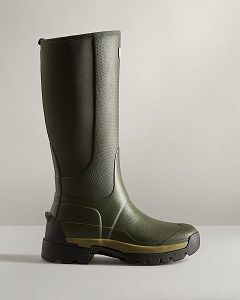 Dark Olive Hunter Balmoral Field Hybrid Tall Women's Rain Boots | NZ-53704