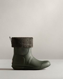 Dark Olive Hunter Insulated Roll Top Women's Sherpa Boots | NZ-39705