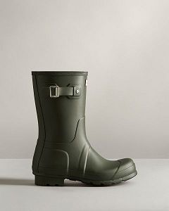 Dark Olive Hunter Original Short Men's Rain Boots | NZ-52904