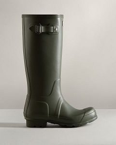 Dark Olive Hunter Original Tall Men's Rain Boots | NZ-32690