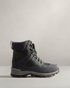 Green / Navy Hunter Insulated Recycled Polyester Commando Women's Winter Boots | NZ-61029