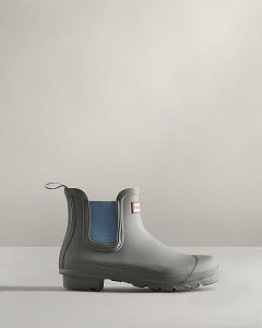 Grey / Blue Hunter Original Women's Chelsea Boots | NZ-32157