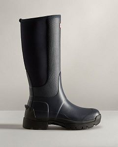 Navy Hunter Balmoral Field Hybrid Tall Women's Rain Boots | NZ-97102