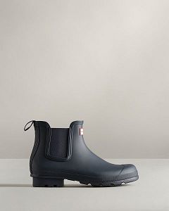 Navy Hunter Original Men's Chelsea Boots | NZ-39657