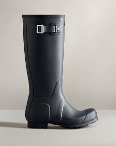 Navy Hunter Original Tall Men's Rain Boots | NZ-38426