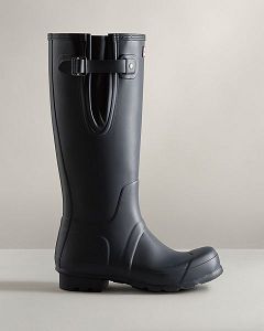 Navy Hunter Tall Side Adjustable Men's Rain Boots | NZ-14928