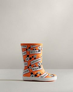 Orange Hunter First Disney Kids' Rain Boots | NZ-30268