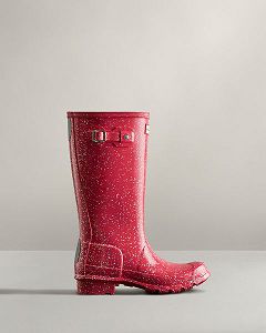 Pink Hunter Giant Glitter Kids' Rain Boots | NZ-73681