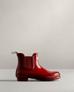 Red Hunter Original Gloss Women's Chelsea Boots | NZ-26507