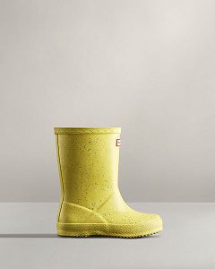 Yellow Hunter First Giant Glitter Kids' Rain Boots | NZ-78026