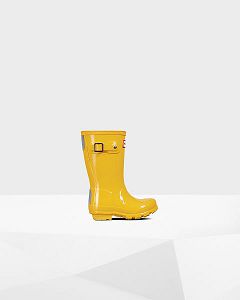 Yellow Hunter Original Gloss Kids' Rain Boots | NZ-52708