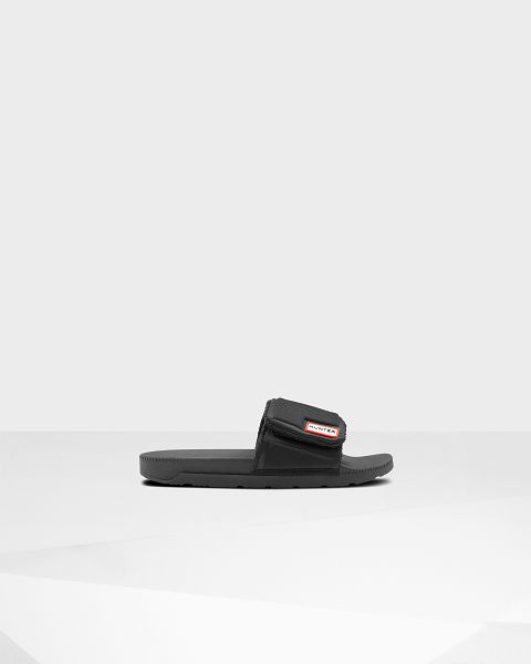 Black Hunter Adjustable Women's Slides | NZ-10827