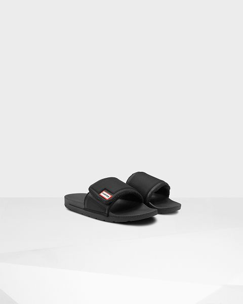 Black Hunter Adjustable Women's Slides | NZ-10827