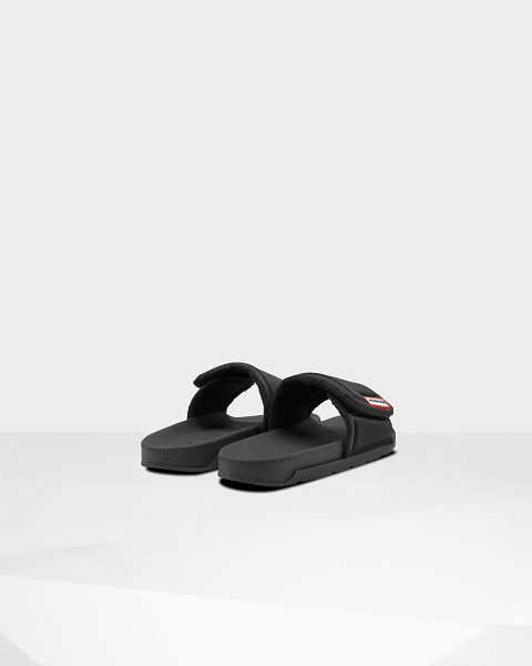 Black Hunter Adjustable Women's Slides | NZ-10827