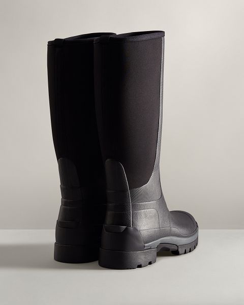 Black Hunter Balmoral Field Hybrid Tall Men's Rain Boots | NZ-10278