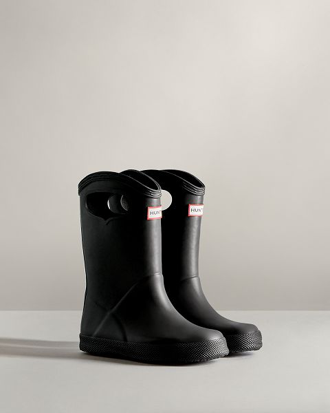 Black Hunter First Classic Grab Handle Kids' Rain Boots | NZ-30675