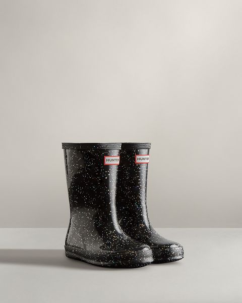 Black Hunter First Giant Glitter Kids' Rain Boots | NZ-19286