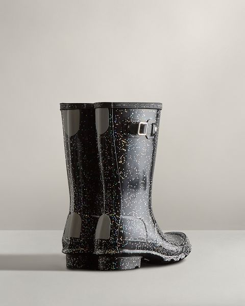 Black Hunter Giant Glitter Kids' Rain Boots | NZ-80156