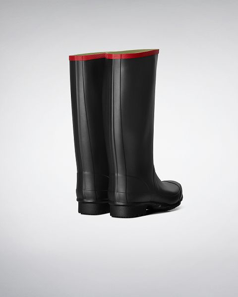 Black Hunter Hunter Argyll Full Knee Men's Rain Boots | NZ-62947