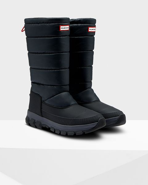 Black Hunter Insulated Tall Men's Snow Boots | NZ-92073