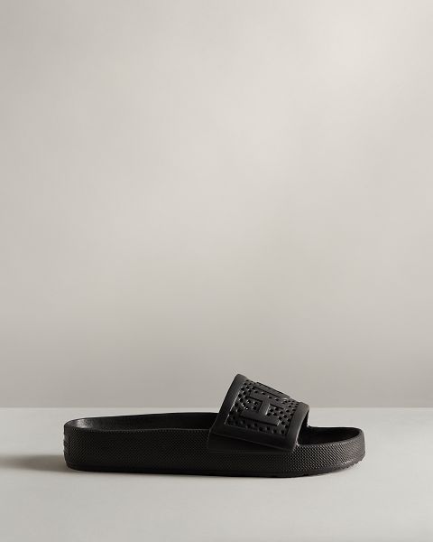 Black Hunter Lightweight Moulded Men's Slides | NZ-35482