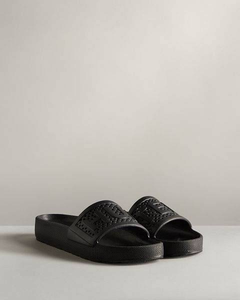 Black Hunter Lightweight Moulded Men's Slides | NZ-35482