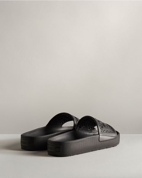 Black Hunter Lightweight Moulded Men's Slides | NZ-35482