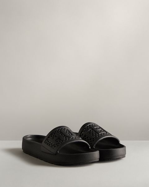 Black Hunter Lightweight Moulded Women's Slides | NZ-29054