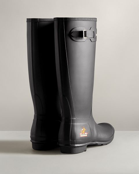 Black Hunter Lunar New Year Small Tiger Logo Tall Women's Rain Boots | NZ-38075