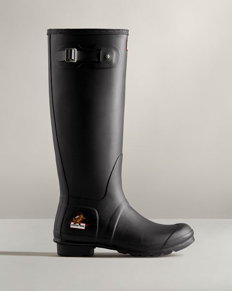 Black Hunter Lunar New Year Small Tiger Logo Tall Women\'s Rain Boots | NZ-38075