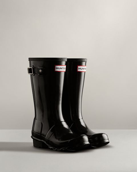 Black Hunter Original Gloss Kids' Rain Boots | NZ-73014