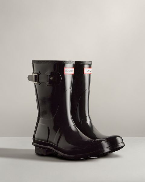 Black Hunter Original Short Gloss Women's Rain Boots | NZ-85260