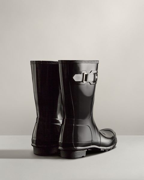 Black Hunter Original Short Gloss Women's Rain Boots | NZ-85260