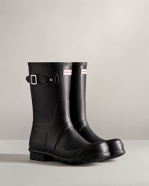 Black Hunter Original Short Men's Rain Boots | NZ-96508