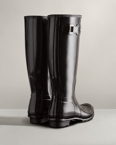 Black Hunter Original Tall Gloss Women's Original Tall Boots | NZ-25189