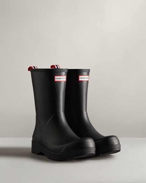 Black Hunter Play Mid-height Men's Rain Boots | NZ-31054