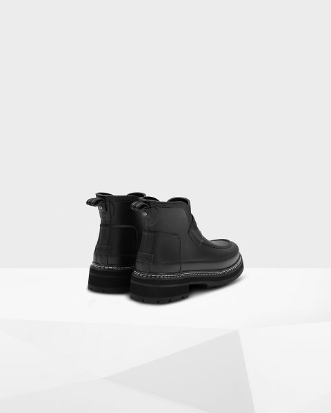 Black Hunter Refined Stitch Detail Loafer Women's Ankle Boots | NZ-16839