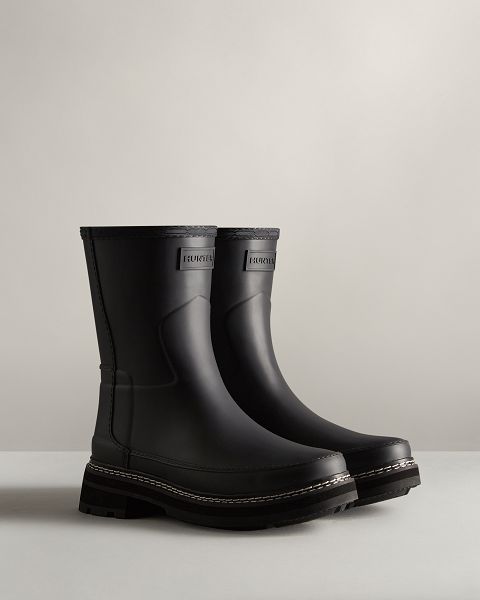 Black Hunter Refined Stitch Detail Short Women's Rain Boots | NZ-19078