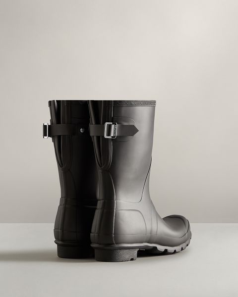 Black Hunter Short Back Adjustable Women's Rain Boots | NZ-26039