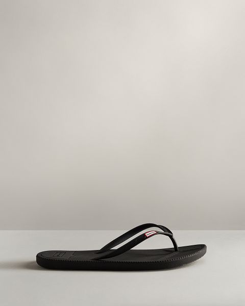 Black Hunter Summer Men's Flip Flops | NZ-51823