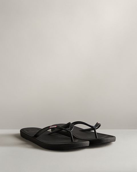 Black Hunter Summer Men's Flip Flops | NZ-51823