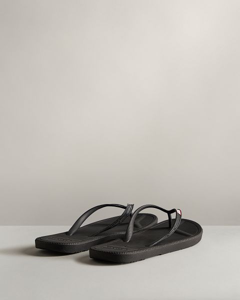 Black Hunter Summer Men's Flip Flops | NZ-51823