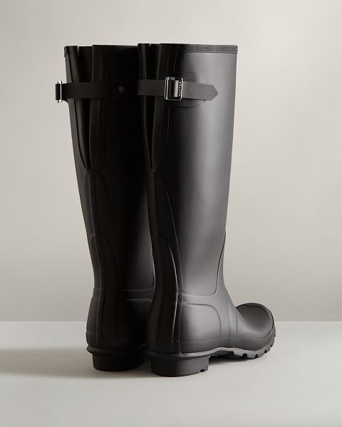 Black Hunter Tall Back Adjustable Women's Rain Boots | NZ-96125